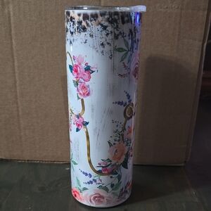 Floral Tumbler with Lid